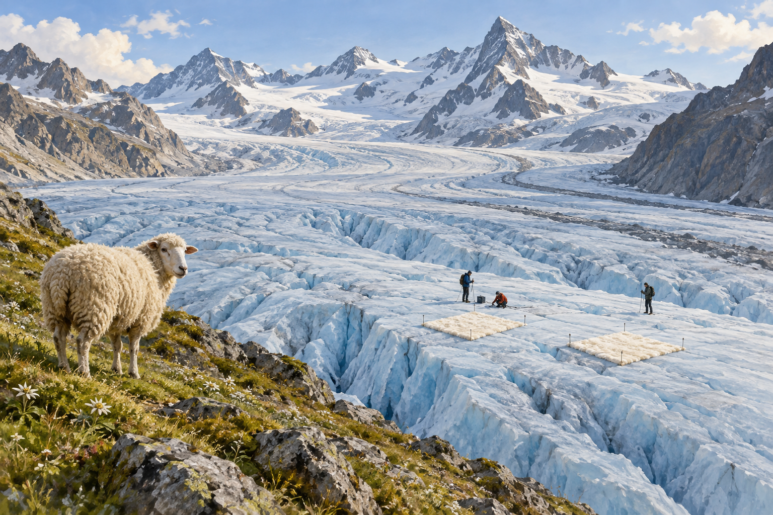 Swiss researchers are putting wool blankets on a glacier. The idea has limits