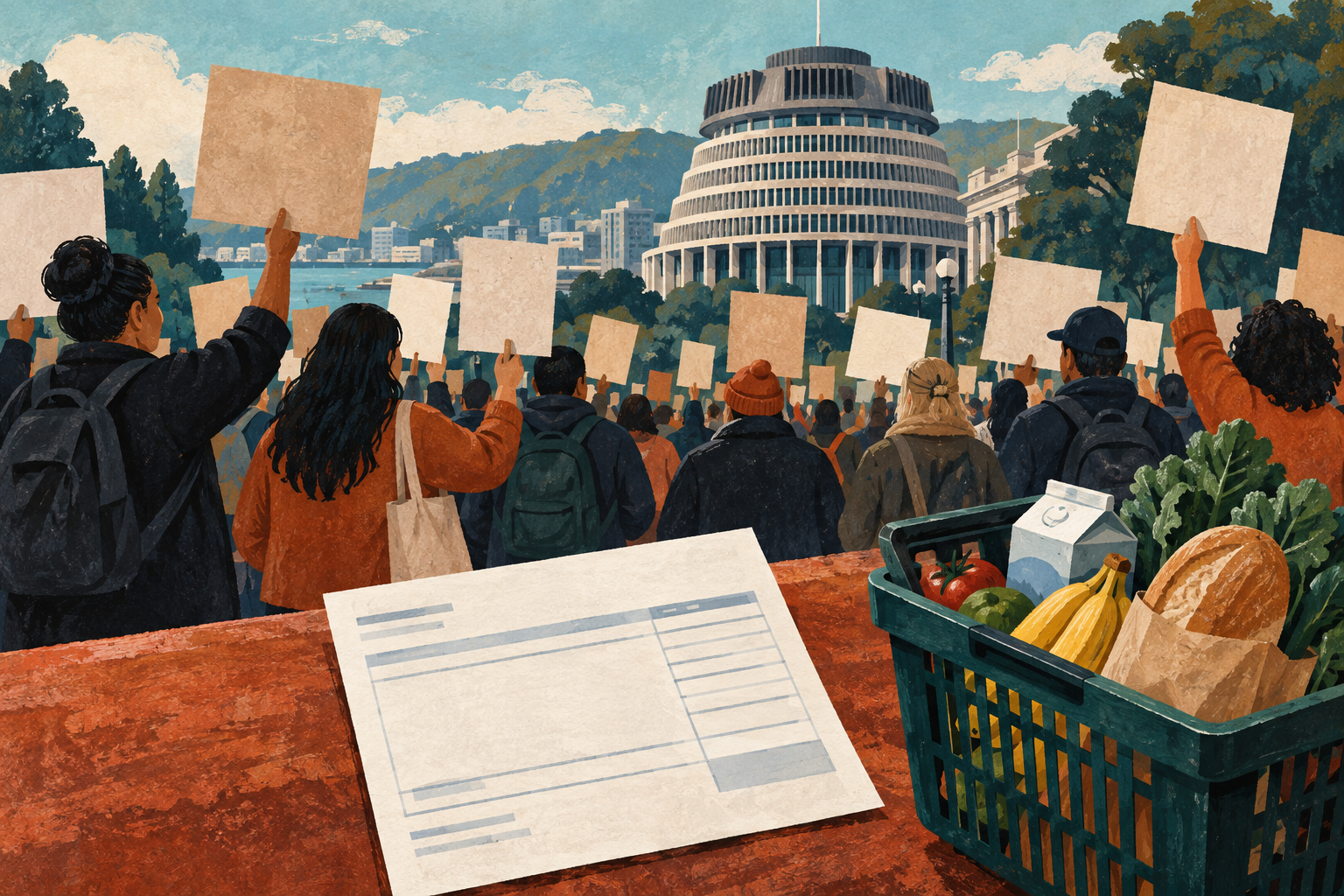 New Zealand public servants walk out over pay as living costs bite